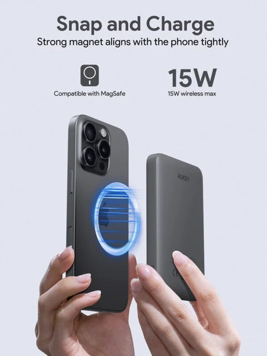 AUKEY PB-MS03 MagFusion Slim 5000 Magnetic Wireless Charging Power Bank